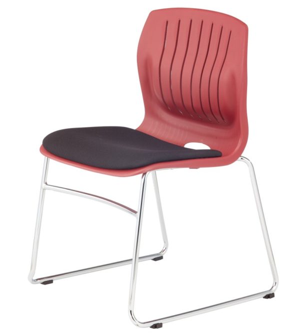 敦煌傢具-TEC05CF口型腳訪客椅-紅色